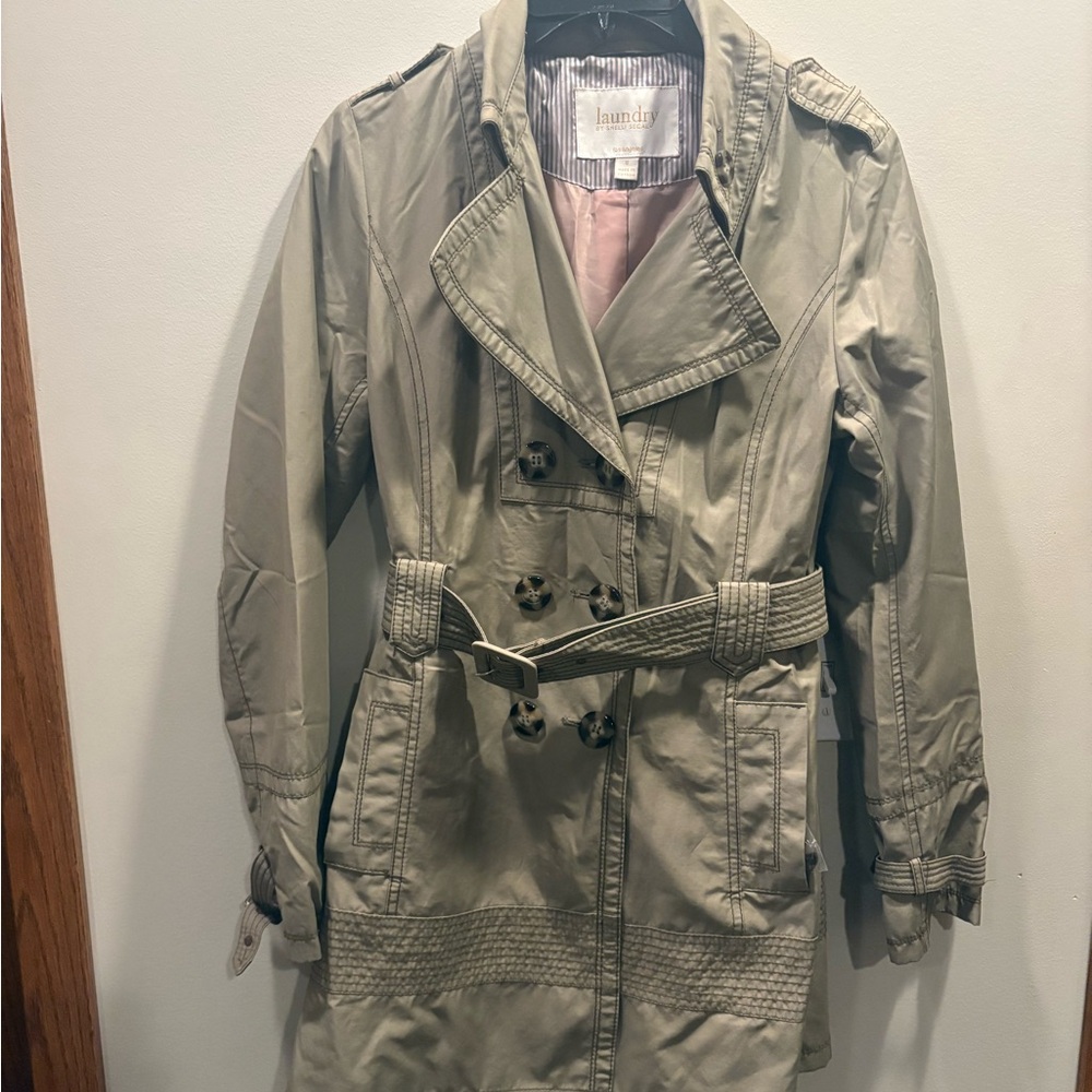 Laundry By Shelli Segal Women's Khaki Trench Coat - Picture 2 of 7
